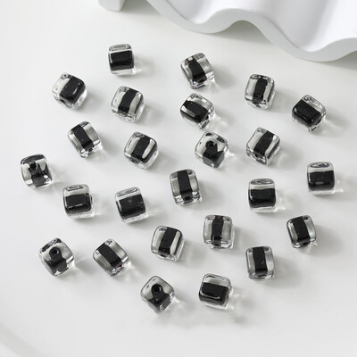 4 ks glazúrované sklenené priehľadné malé štvorcové cukríkové korálky, šperky, DIY výroba, potreby na náhrdelník, náramok, materiál, príslušenstvo