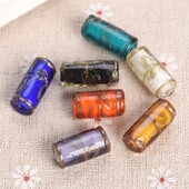 5 ks 22x10mm valcové ručne vyrobené fóliové korálky z lampworkového skla na výrobu šperkov, remeselné nálezy