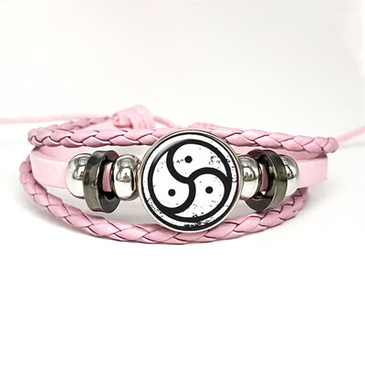 Bdsm Triskelion simbolio rašto odinės apyrankės, stiklo kupolas, apyrankės ir apyrankės, madingi moteriški vyriški papuošalai