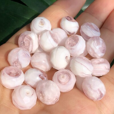 12 mm-es nagy muránói rózsaszín átlátszó virágos lámpatest kristályüveg csiszolt rondelle gyöngyök ékszerekhez barkácsolás kiegészítő fülbevaló