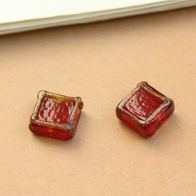 Vintage 12mm Lampwork staklene perle Kvadratna perla Crvena Bijela Crna Mješovita za Naušnice Narukvica Ogrlica Izrada nakita Privjesci DIY Acce