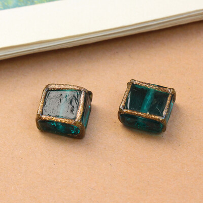 Vintage 12mm Lampwork staklene perle Kvadratna perla Crvena Bijela Crna Mješovita za Naušnice Narukvica Ogrlica Izrada nakita Privjesci DIY Acce