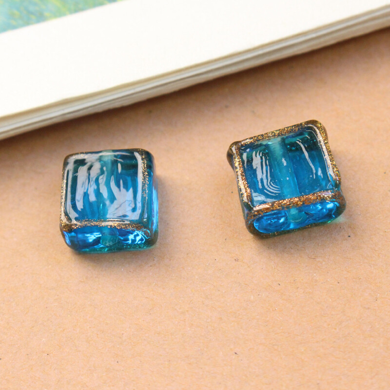 Vintage 12mm Lampwork staklene perle Kvadratna perla Crvena Bijela Crna Mješovita za Naušnice Narukvica Ogrlica Izrada nakita Privjesci DIY Acce