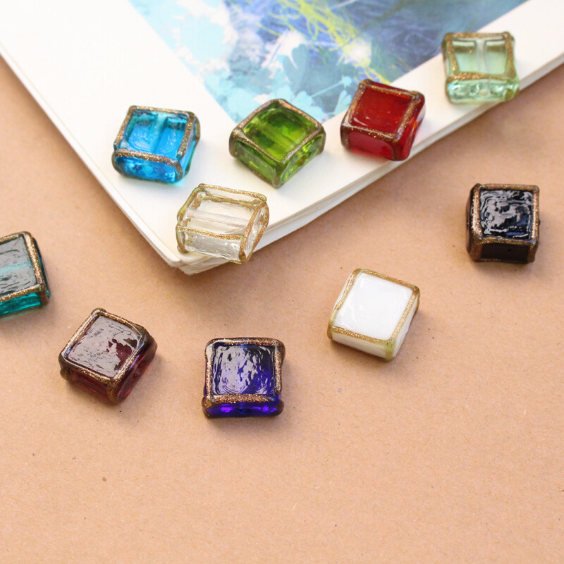 Vintage 12mm Lampwork staklene perle Kvadratna perla Crvena Bijela Crna Mješovita za Naušnice Narukvica Ogrlica Izrada nakita Privjesci DIY Acce