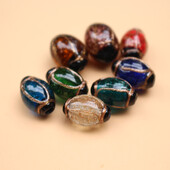 Kézzel készített üveggyöngy ovális lámpatest gyöngyök piros átlátszó többszínű ékszerkészítéshez kellékek karkötő nyaklánc anyagok Sieraden