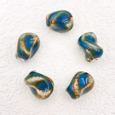 5 db 20 mm-es szabálytalan spirális kerámiagyöngyök ékszerekhez Barkácsolás színátmenet színessé tétele