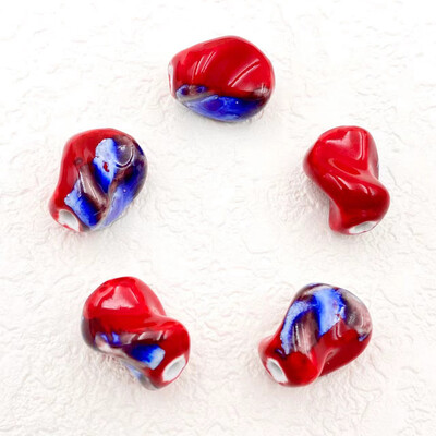 5 db 20 mm-es szabálytalan spirális kerámiagyöngyök ékszerekhez Barkácsolás színátmenet színessé tétele