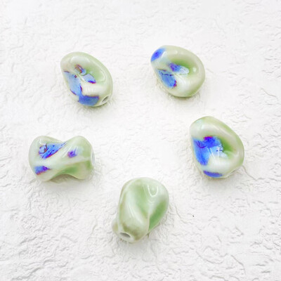 5 db 20 mm-es szabálytalan spirális kerámiagyöngyök ékszerekhez Barkácsolás színátmenet színessé tétele