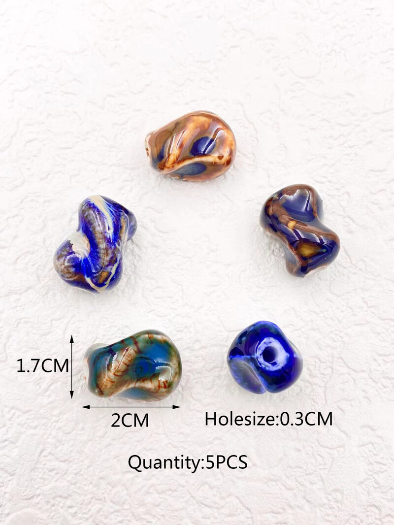 5 db 20 mm-es szabálytalan spirális kerámiagyöngyök ékszerekhez Barkácsolás színátmenet színessé tétele
