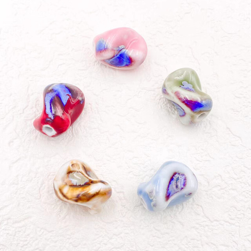 5 db 20 mm-es szabálytalan spirális kerámiagyöngyök ékszerekhez Barkácsolás színátmenet színessé tétele