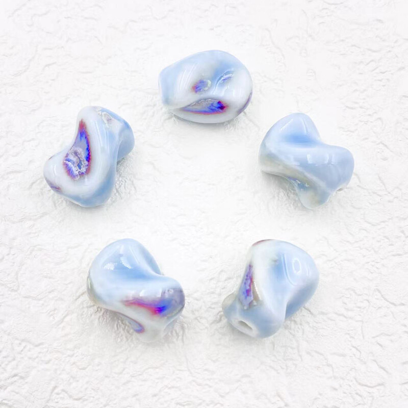 5 db 20 mm-es szabálytalan spirális kerámiagyöngyök ékszerekhez Barkácsolás színátmenet színessé tétele