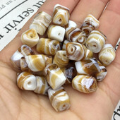 Trokutasti cilindar Smeđe pruge Murano Lampwork staklene perle za rukotvorine za izradu nakita Diy Naušnice Narukvice Dodaci