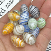 11x18mm Murano ovalnog oblika s prugama Prozirne Lampwork kristalne staklene perle za rukotvorine za izradu nakita Diy narukvice Dodaci Nalazi