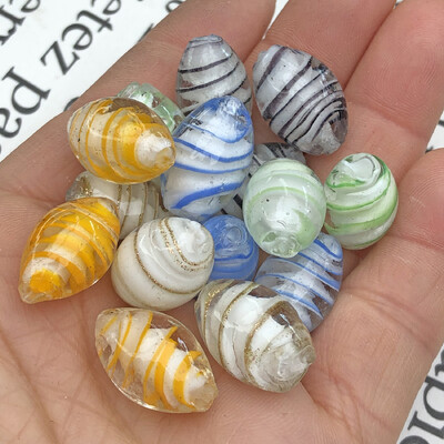 11x18mm Murano ovalnog oblika s prugama Prozirne Lampwork kristalne staklene perle za rukotvorine za izradu nakita Diy narukvice Dodaci Nalazi