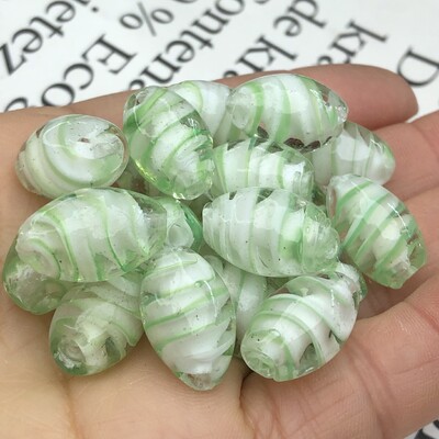 11x18mm Murano ovalnog oblika s prugama Prozirne Lampwork kristalne staklene perle za rukotvorine za izradu nakita Diy narukvice Dodaci Nalazi