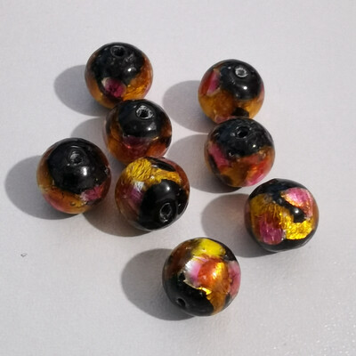 Okrugli oblik 8 mm 10 mm 12 mm šarene folije ručno rađene Lampwork staklene labave perle za izradu nakita DIY rukotvorine