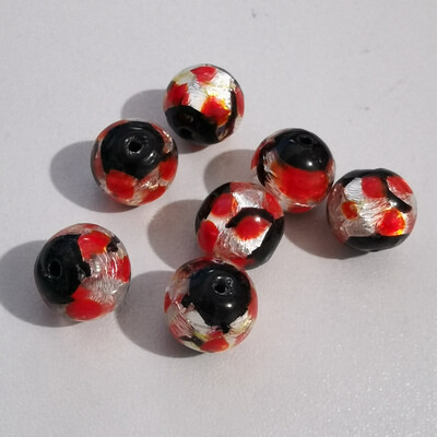 Okrugli oblik 8 mm 10 mm 12 mm šarene folije ručno rađene Lampwork staklene labave perle za izradu nakita DIY rukotvorine