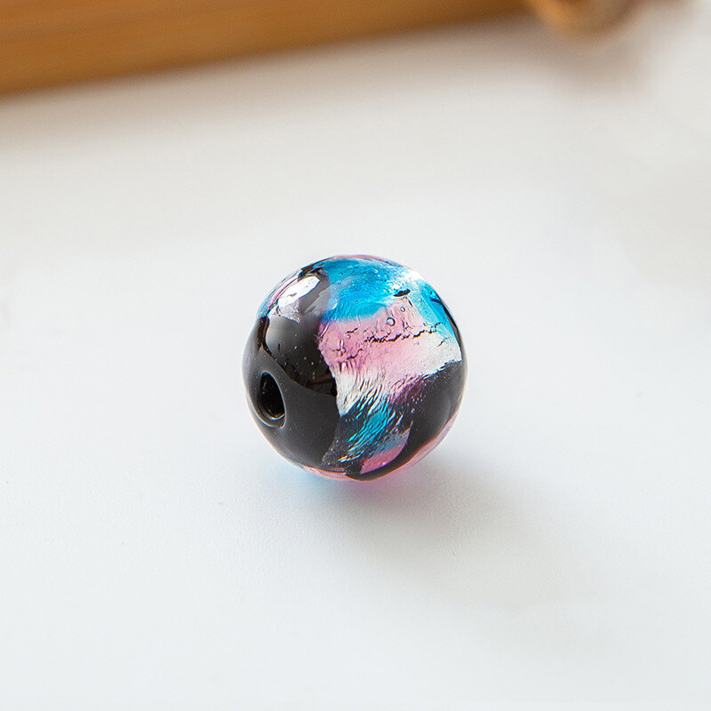 Okrugli oblik 8 mm 10 mm 12 mm šarene folije ručno rađene Lampwork staklene labave perle za izradu nakita DIY rukotvorine