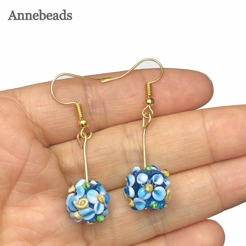 Mărgele distanțare din sticlă, cu flori galbene de Murano mari, de 12 mm, pentru realizarea de bijuterii, bricolaj, brățară, colier, cercei, accesorii