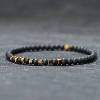 Модна мъжка гривна Natural Tiger Eyes Emperor Small Stone 4mm Beads Braclet Homme Accessories Bohemia Beach Jewelry Pulsera