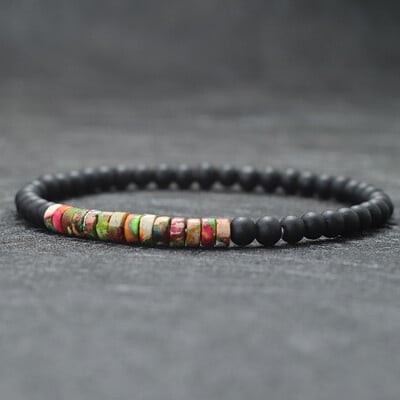 Nový minimalistický 4mm korálkový náramok unisex cisársky ónyx malý kameň braclet meditácia joga strand braslet pár brazalete pulsera