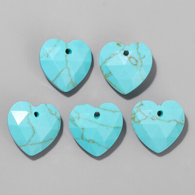 Πολύπλευρο σχήμα καρδιάς Πέτρα γούρι χάντρα φυσικός αμαζονίτης Αμέθυστοι Tiger Eye Πολύτιμοι λίθοι Χάντρες για κοσμήματα Σκουλαρίκια Κολιέ DIY