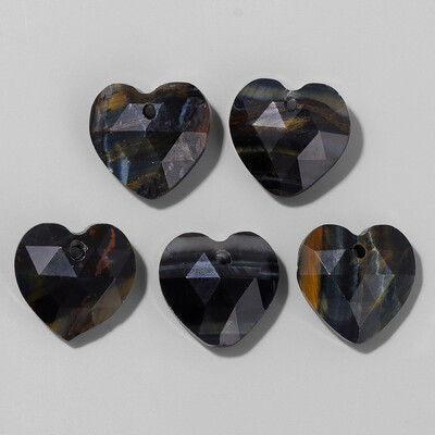 Πολύπλευρο σχήμα καρδιάς Πέτρα γούρι χάντρα φυσικός αμαζονίτης Αμέθυστοι Tiger Eye Πολύτιμοι λίθοι Χάντρες για κοσμήματα Σκουλαρίκια Κολιέ DIY