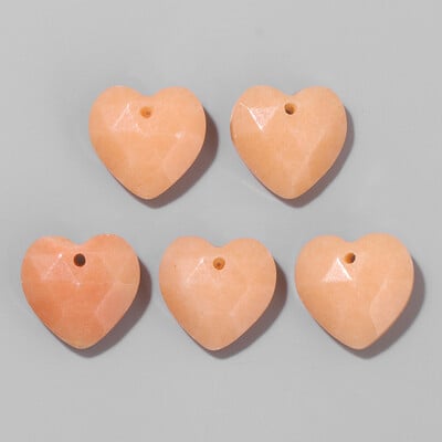 Πολύπλευρο σχήμα καρδιάς Πέτρα γούρι χάντρα φυσικός αμαζονίτης Αμέθυστοι Tiger Eye Πολύτιμοι λίθοι Χάντρες για κοσμήματα Σκουλαρίκια Κολιέ DIY