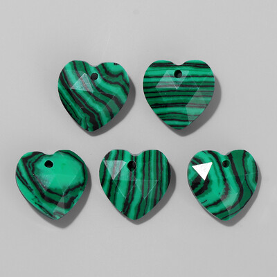 Πολύπλευρο σχήμα καρδιάς Πέτρα γούρι χάντρα φυσικός αμαζονίτης Αμέθυστοι Tiger Eye Πολύτιμοι λίθοι Χάντρες για κοσμήματα Σκουλαρίκια Κολιέ DIY