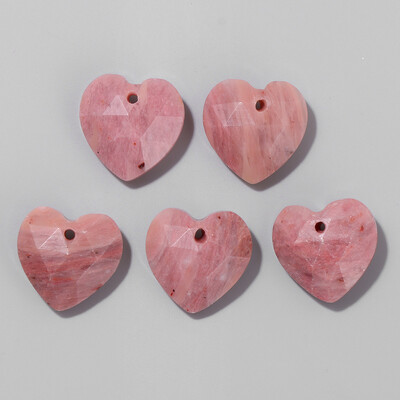 Πολύπλευρο σχήμα καρδιάς Πέτρα γούρι χάντρα φυσικός αμαζονίτης Αμέθυστοι Tiger Eye Πολύτιμοι λίθοι Χάντρες για κοσμήματα Σκουλαρίκια Κολιέ DIY