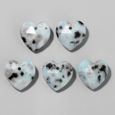 Πολύπλευρο σχήμα καρδιάς Πέτρα γούρι χάντρα φυσικός αμαζονίτης Αμέθυστοι Tiger Eye Πολύτιμοι λίθοι Χάντρες για κοσμήματα Σκουλαρίκια Κολιέ DIY