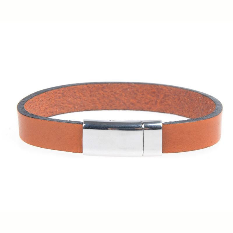 Chanfar tikros odos retro apyrankė juoda ir ruda su magnetiniu užsegimu karvės odos apvyniojama apyrankė vyrams, moteriški papuošalai