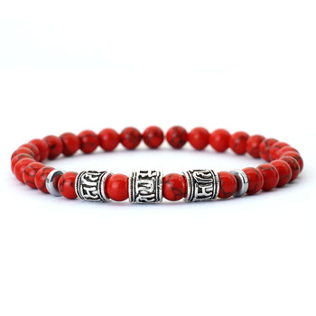 Винтидж мъжка гривна с мъниста Om Mani Padme Hum Mantra Braslet Viking Jewelry Accessories Natural Lava Tiger Eyes Stone Braclet