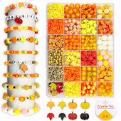 1700 buc. Mărgele de argilă în stil toamnă. Mărgele de perle stea. Brățări de prietenie. Kit de fabricare de colier pentru kit de bijuterii, accesorii DIY
