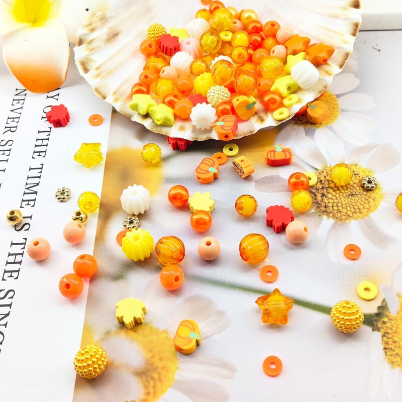 1700 buc. Mărgele de argilă în stil toamnă. Mărgele de perle stea. Brățări de prietenie. Kit de fabricare de colier pentru kit de bijuterii, accesorii DIY