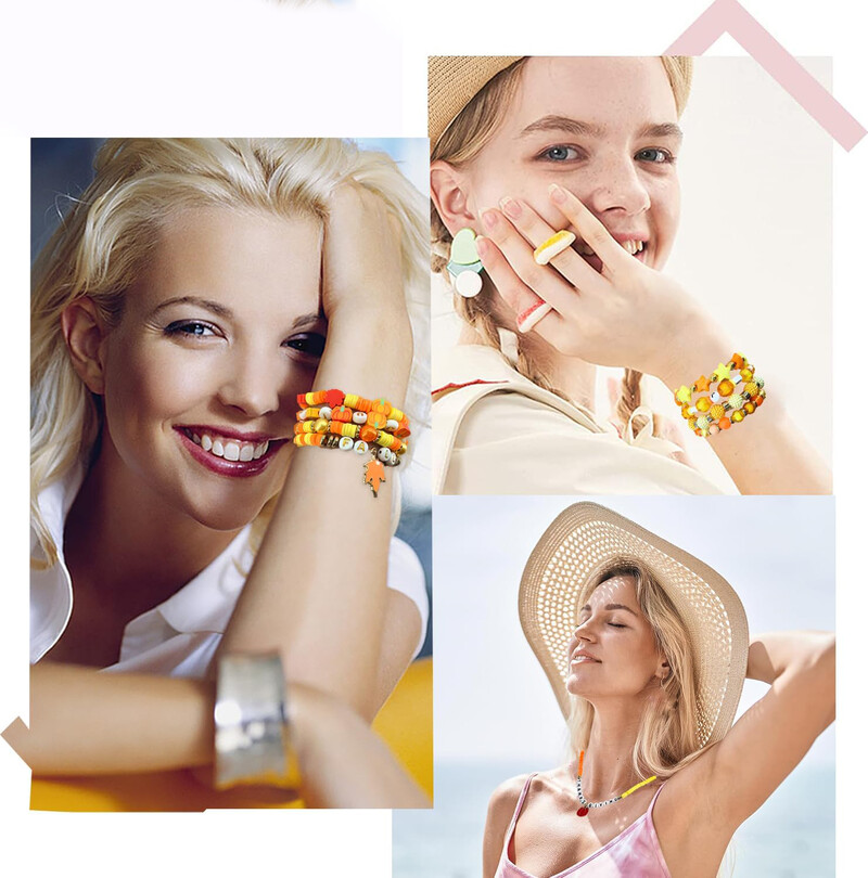 1700 buc. Mărgele de argilă în stil toamnă. Mărgele de perle stea. Brățări de prietenie. Kit de fabricare de colier pentru kit de bijuterii, accesorii DIY