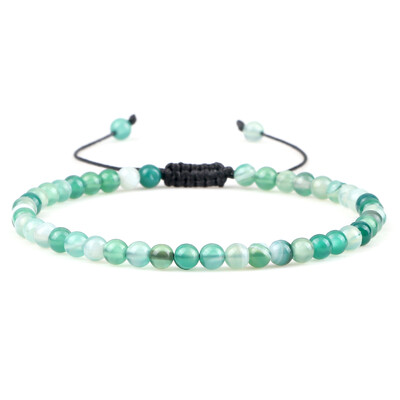 4 mm-es természetes kőből készült kerek gyöngyök karkötő, női minimalizmus, állítható bőr karkötők ékszerek férfi gyógyító jóga pulszera ajándék