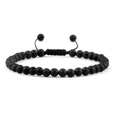 4 mm-es természetes kőből készült kerek gyöngyök karkötő, női minimalizmus, állítható bőr karkötők ékszerek férfi gyógyító jóga pulszera ajándék