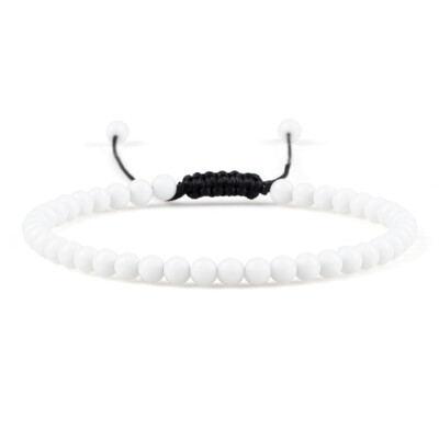 4 mm-es természetes kőből készült kerek gyöngyök karkötő, női minimalizmus, állítható bőr karkötők ékszerek férfi gyógyító jóga pulszera ajándék