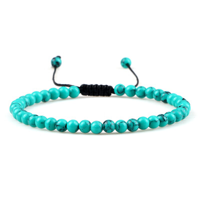 4 mm-es természetes kőből készült kerek gyöngyök karkötő, női minimalizmus, állítható bőr karkötők ékszerek férfi gyógyító jóga pulszera ajándék