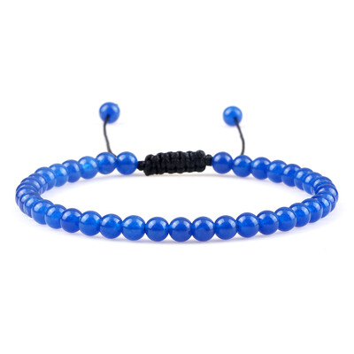 4 mm-es természetes kőből készült kerek gyöngyök karkötő, női minimalizmus, állítható bőr karkötők ékszerek férfi gyógyító jóga pulszera ajándék