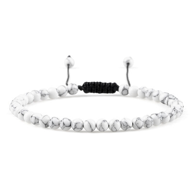 4 mm-es természetes kőből készült kerek gyöngyök karkötő, női minimalizmus, állítható bőr karkötők ékszerek férfi gyógyító jóga pulszera ajándék