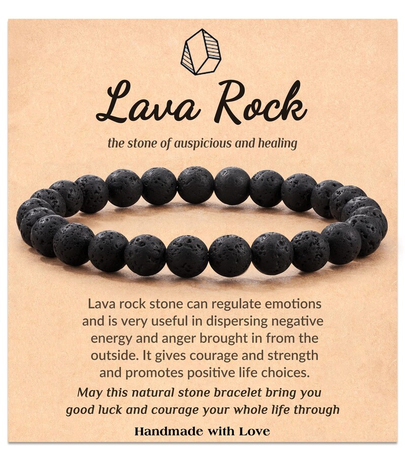 1 kom 8 mm trend lava kamena narukvica od perli od prirodnog kamena za žene muškarce šarm narukvice nakit dar