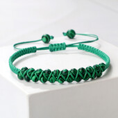 Dupla soros 4 mm-es természetes malachit gyöngyök karkötők, kézzel készített, állítható, fonott karkötők nőknek Férfi Divat Barátság Ajándékok