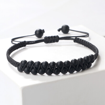 Dupla soros 4 mm-es természetes malachit gyöngyök karkötők, kézzel készített, állítható, fonott karkötők nőknek Férfi Divat Barátság Ajándékok