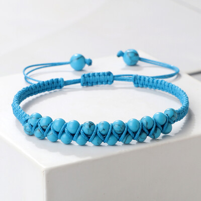 Dupla soros 4 mm-es természetes malachit gyöngyök karkötők, kézzel készített, állítható, fonott karkötők nőknek Férfi Divat Barátság Ajándékok