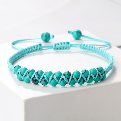 Dupla soros 4 mm-es természetes malachit gyöngyök karkötők, kézzel készített, állítható, fonott karkötők nőknek Férfi Divat Barátság Ajándékok