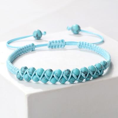 Dupla soros 4 mm-es természetes malachit gyöngyök karkötők, kézzel készített, állítható, fonott karkötők nőknek Férfi Divat Barátság Ajándékok