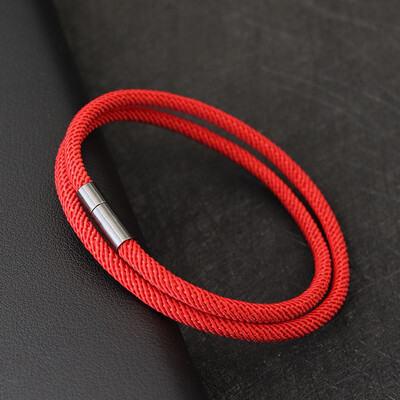 Noter új érkezés férfi kötél karkötő 4 mm-es nylon kétrétegű Lucky Thread karkötő nikkel fekete levehető csattal ajándék neki