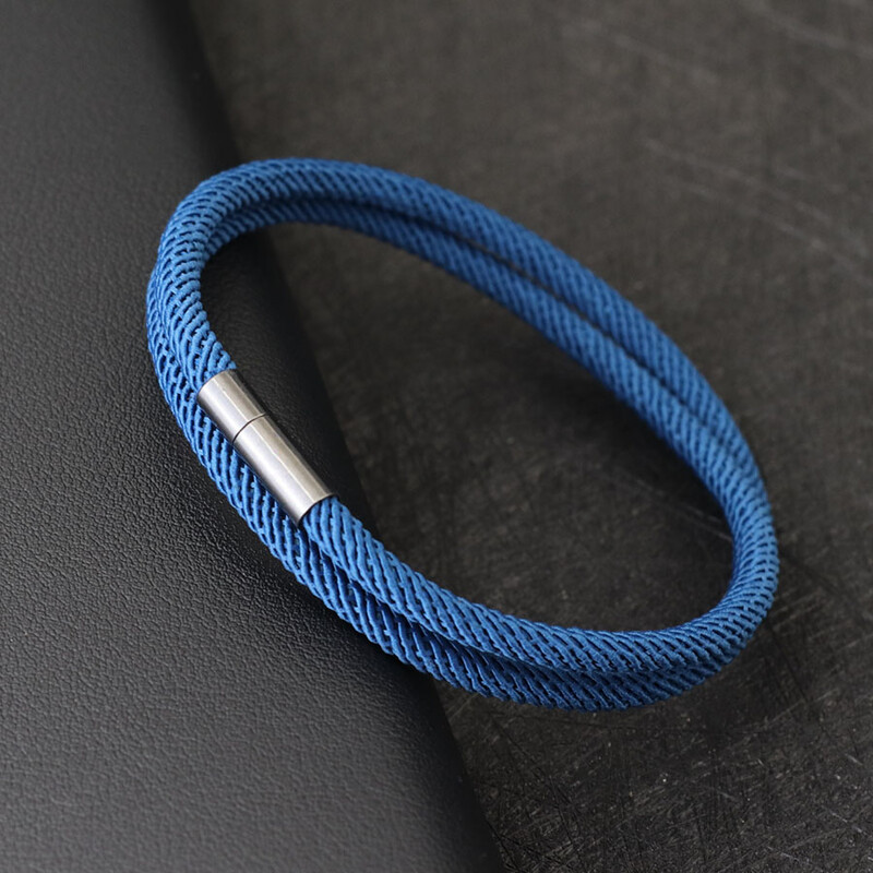 Noter új érkezés férfi kötél karkötő 4 mm-es nylon kétrétegű Lucky Thread karkötő nikkel fekete levehető csattal ajándék neki